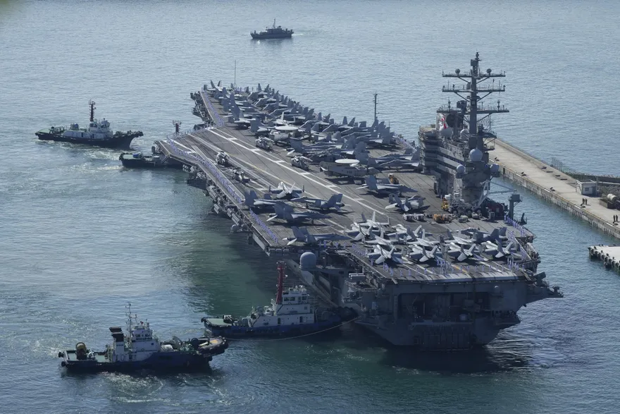 美韓海軍聯合軍演　雷根號等逾20艘軍艦參與