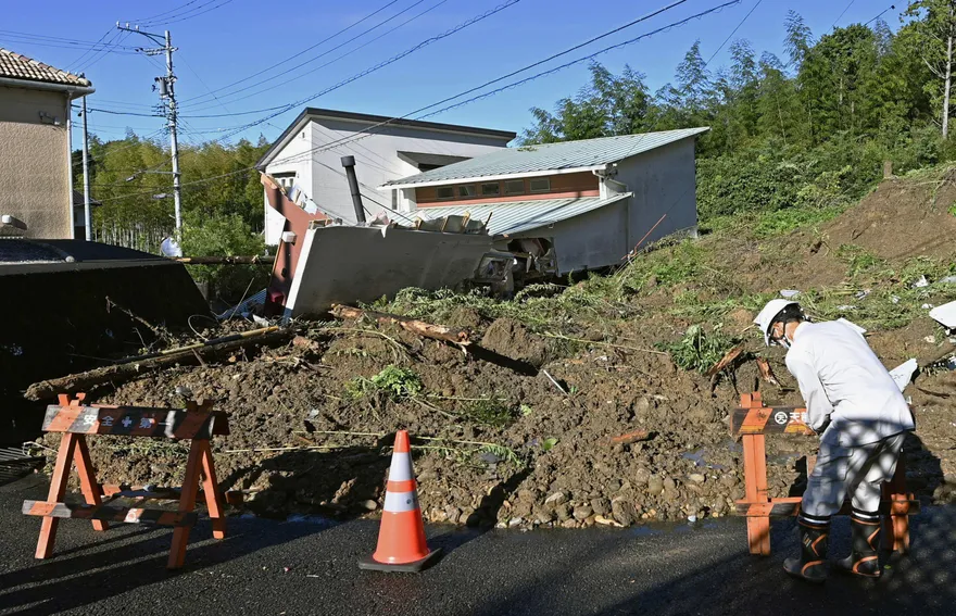 影／颱風塔拉斯橫掃日本靜岡！電塔斷、60屋泡水　2人不幸罹難