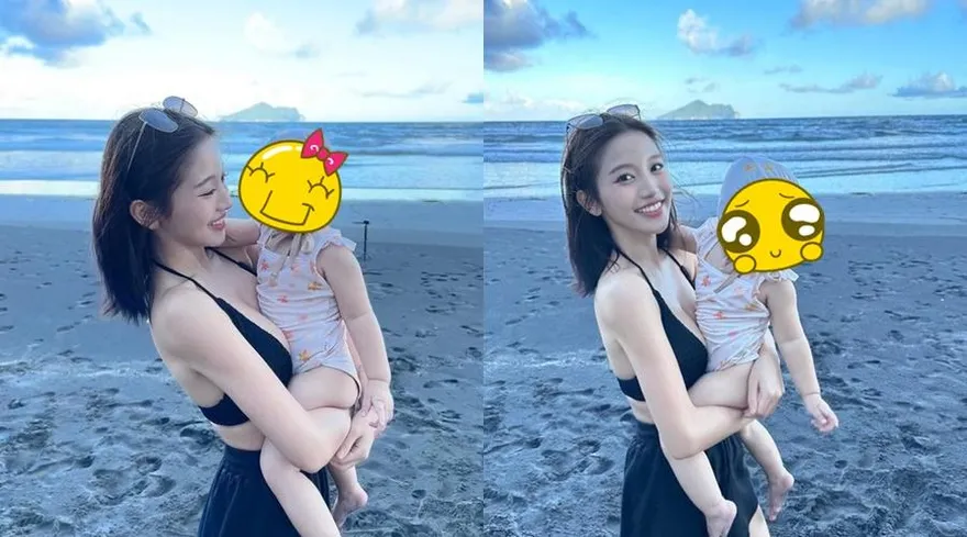 好想當寶寶！「北一女神」蔡瑞雪海邊深V比基尼辣翻　超兇C乳網暴動：陷進去了…