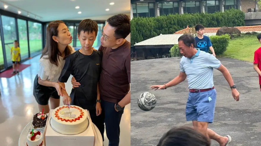 賈永婕14歲兒生日趴…驚見「郭台銘打籃球」成亮點！她笑揭：把小孩都X掉了