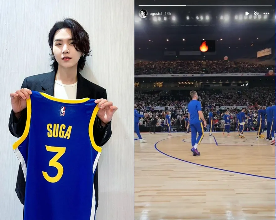 BTS Suga追星成功！勇士隊柯瑞喊「全家都是你粉絲」　觀賽中「還被超大咖球星表白」