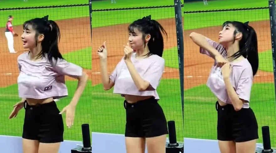 扯衣伸手掏愛心！樂天女孩渾圓雙球抖不停　球場狂震29秒…粉絲暴動