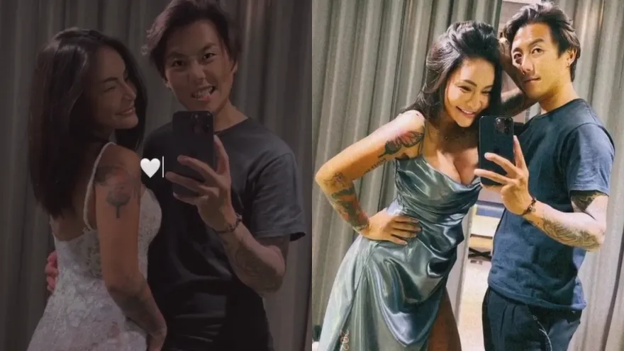 「國光女神」攜男友試婚紗！低胸高衩洩漏深V曲線　邪惡視角全放送…羞喊：會繼續閃大家