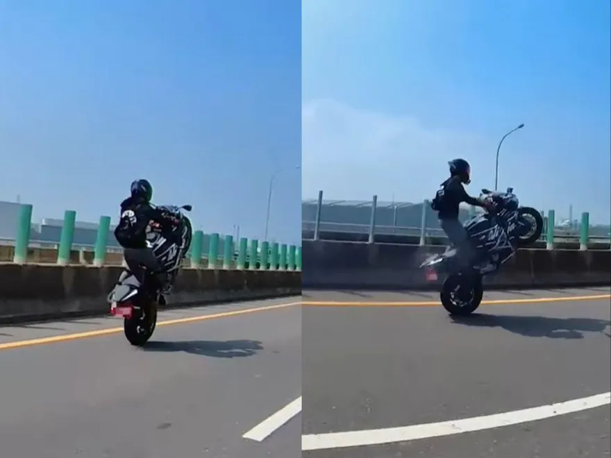 23歲重機騎士「翹孤輪」還擋路！遭法辦下場曝光…網氣炸：哪來的猴子