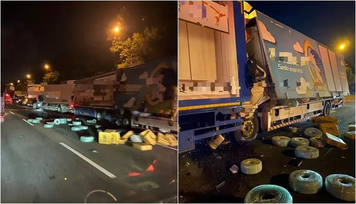 5貨車連環撞「車頭秒成廢鐵」！國1桃園段嚴重車禍　慘釀2傷「1人無呼吸心跳」