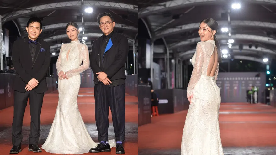 金鐘57/好久不見卓文萱！雪白禮服登場「胸前鏤空秀超深V曲線」辣翻全場