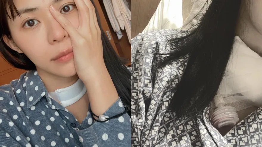 《嬌女》女星突長3.5cm腫瘤！急送院動刀「痛到飆淚」　親曝「脖子插引流管」照惹心疼