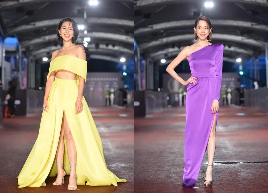 金鐘57/《花香》CP超亮眼配色登紅毯！林辰唏「淡黃色的長裙」大露香肩　親曝2人神秘關係