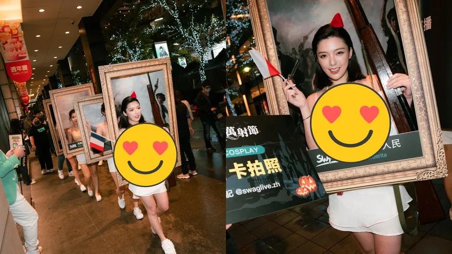 SWAG女優激裸上街！信義街頭「扮文藝復興名畫」展情慾　路人搶合照