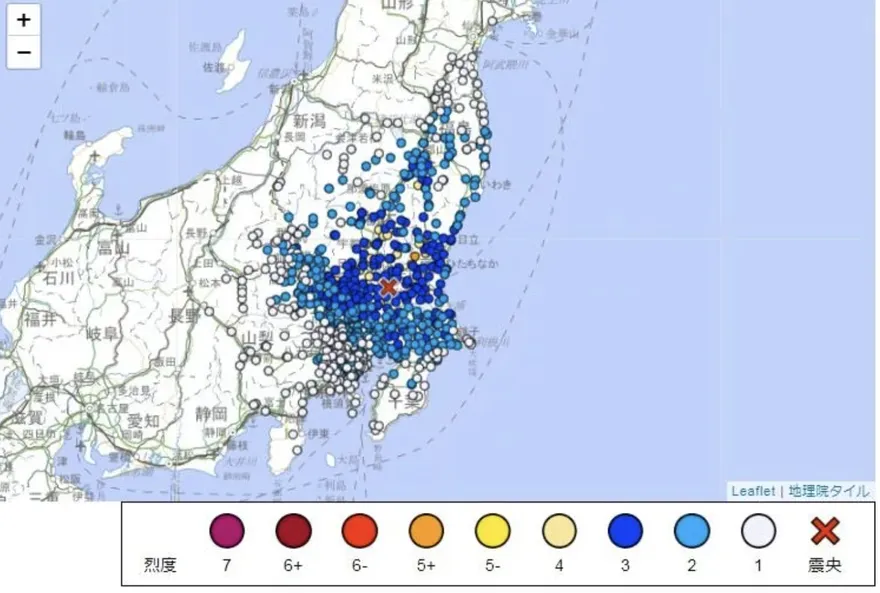 快訊/又有地震！日本茨城縣發生5級強震　目前無發生海嘯可能