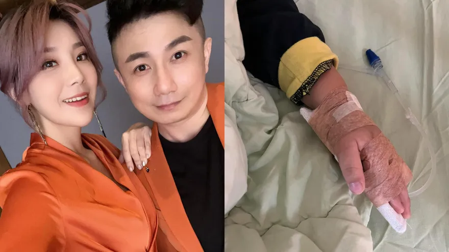 郭婷筠3歲兒緊急住院！深夜突「肺部發炎高燒」　「小手插滿管」畫面曝光惹心疼