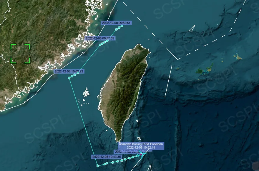 離大陸領海不到13海里！美軍P-8A飛越台海　解放軍派27架軍機回應