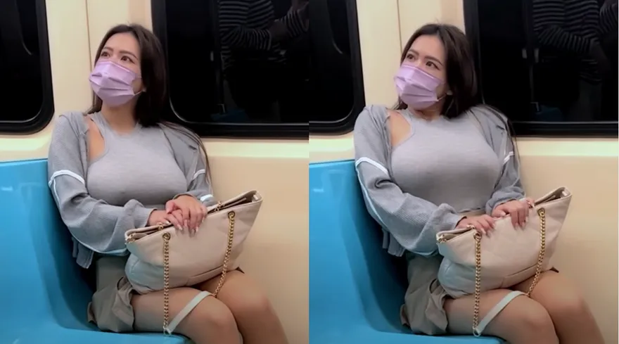 【影】美女師不藏了！無罩搭北捷　邪惡兩點全看光…羞喊：初體驗