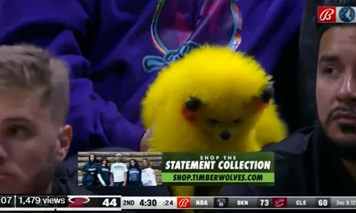 去吧寶可夢！皮卡丘現身NBA觀眾席「相似度99％爆紅」　飼主意外遭網圍剿