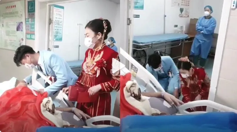 新婚完秒衝醫院！新人病房走廊外「跪地磕頭」　新郎親揭原因引全網淚目