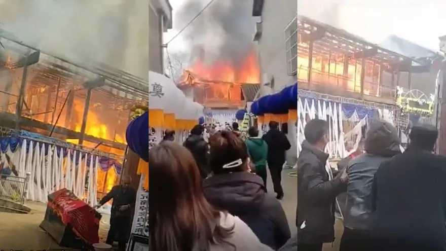 影/哭更慘了！辦喪事意外「火燒厝」　整棟房燒光光…「只剩框架」損失數百萬