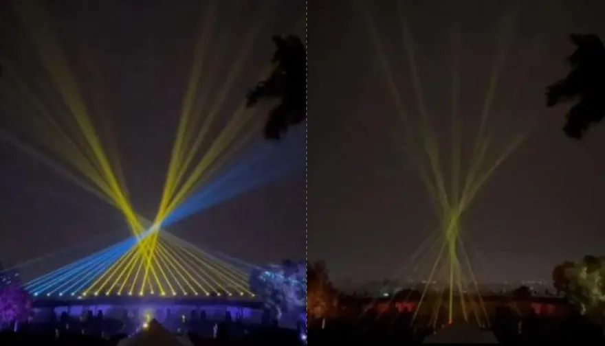 影/「2023彰化月影燈季」來了！燈光秀直射夜空　「好想兔」陪迎新春周末登場