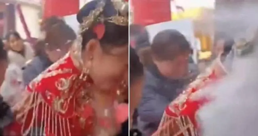 新娘下禮車秒遭「白粉毀容」　她無奈嘆：兇手是小孩全網氣炸！