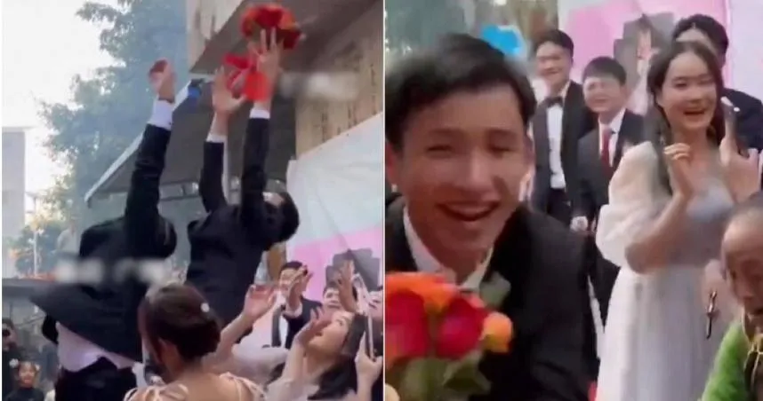 奮力躍起搶捧花！只為「送初戀」　網姨母笑：再度相信愛情