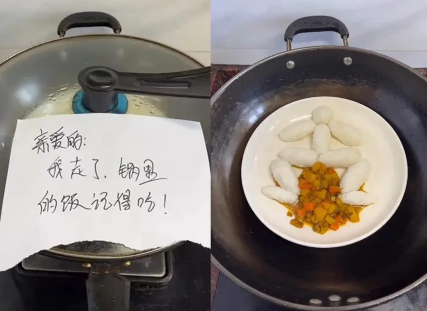 吵架後女友平底鍋留這餐！他揭開秒變臉　網嘲「很有糞量的晚餐」