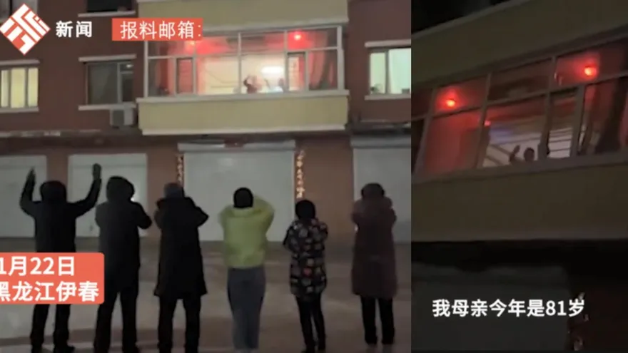 冒-40℃低溫！11名晚輩隔窗給8旬長輩拜年　真相曝光全網直呼「好暖心」