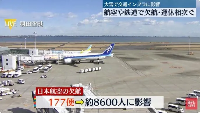 成田機場路面結冰　全日空飛機「旋轉90度」撞作業車