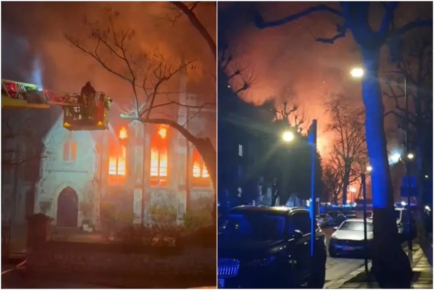 快訊/英國倫敦教堂遭祝融　火勢猛烈二層樓建築陷熊熊火海