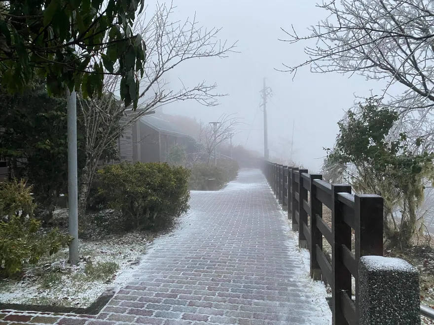 影/寒流來襲！太平山下冰霰再現雪白美景　啟動春節第2波管制措施