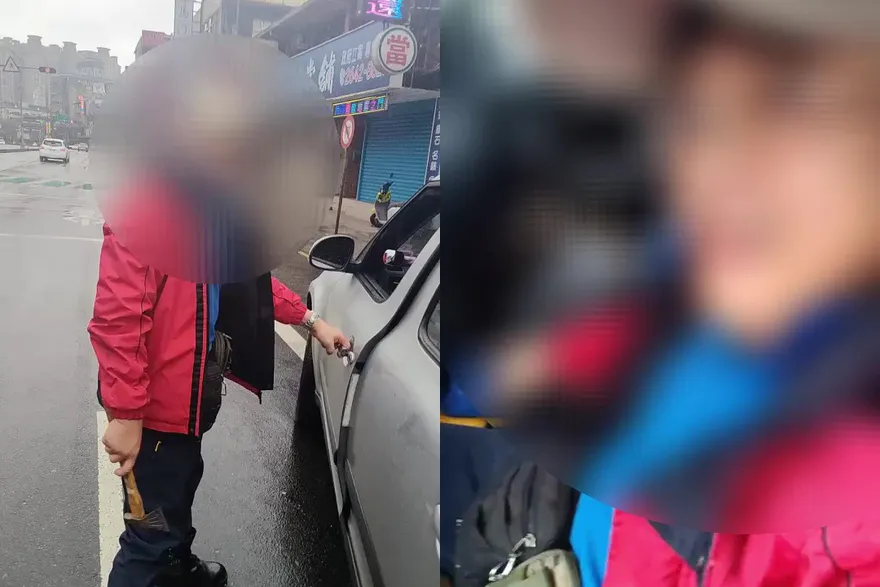 影/新北街頭亮斧頭想砍人！騎士手遭砸傷喊「報警」　他落荒而逃