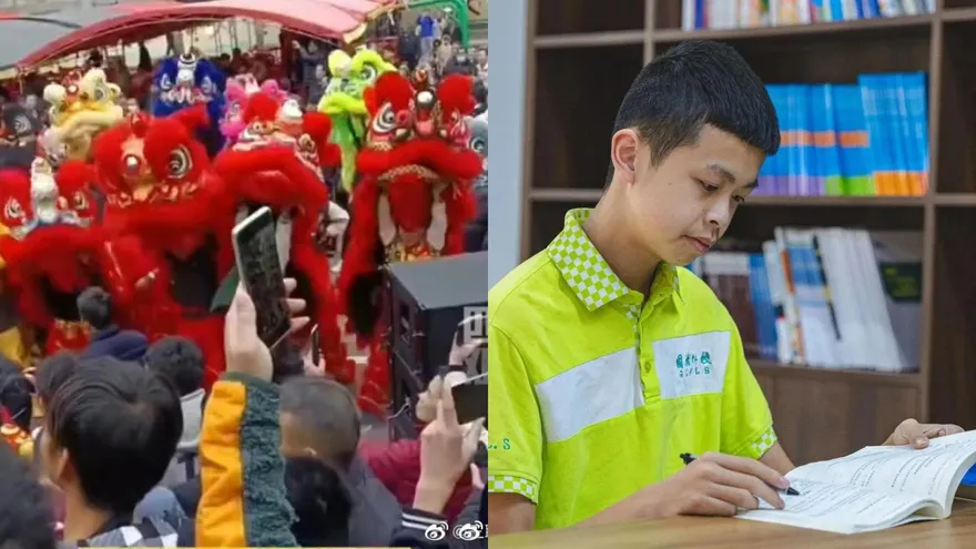 影/萬人空巷！14歲初中生保送北京清大　「本碩博連讀」家鄉敲鑼打鼓狂賀