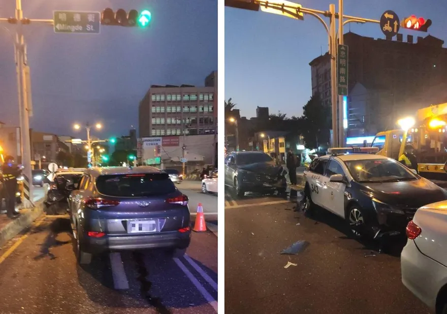 影/孕婦恍神撞警車！懷胎9月開車「突失去意識」撞爛巡邏車屁股