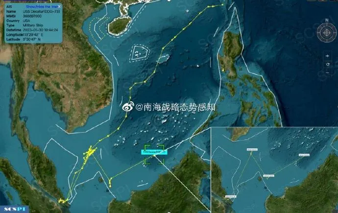 陸智庫：美軍驅逐艦1/30逼近南沙群島　或「闖島」式航行