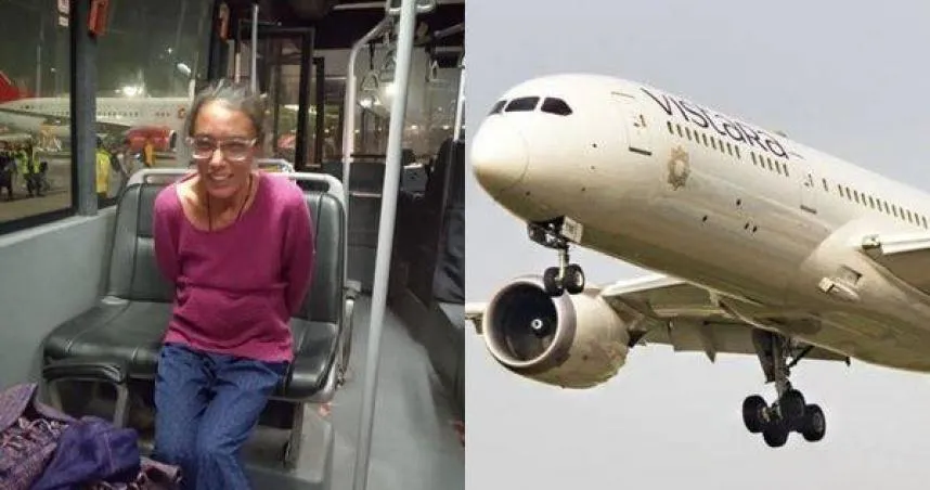 拿經濟艙票吵升等！空服員不給「她扒光衣服鬧翻天」　機艙狂奔、口水亂吐