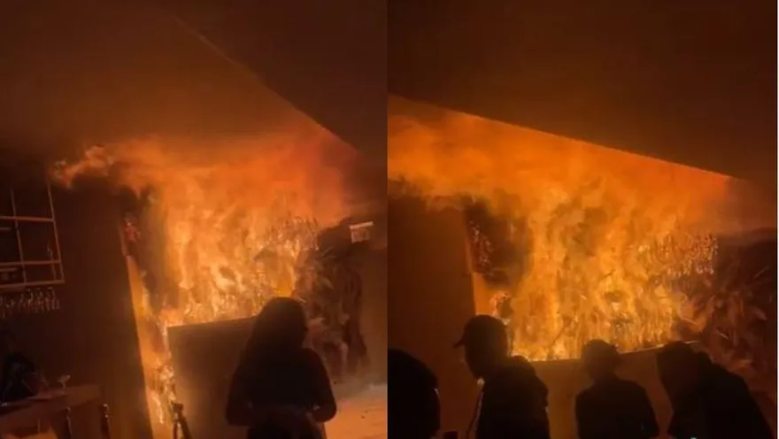 一杯火焰雞尾酒！義式餐廳釀惡火　黑煙猛竄燒光吧台…客人慌張逃