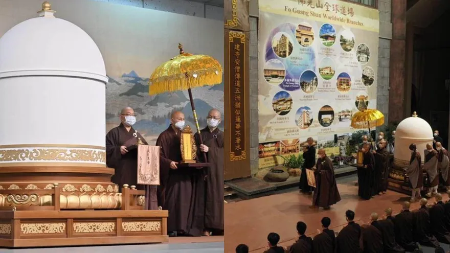 星雲大師「真身封龕」！弟子今起24hrs輪守靈7天　列隊跪接法體畫面曝