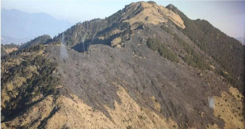 台灣池營地驚傳森林火警　燒2天大面積焦黑畫面曝