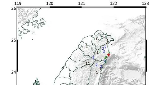 快訊/地牛翻身！宜蘭南澳19:25發生規模4.1地震　最大震度4級