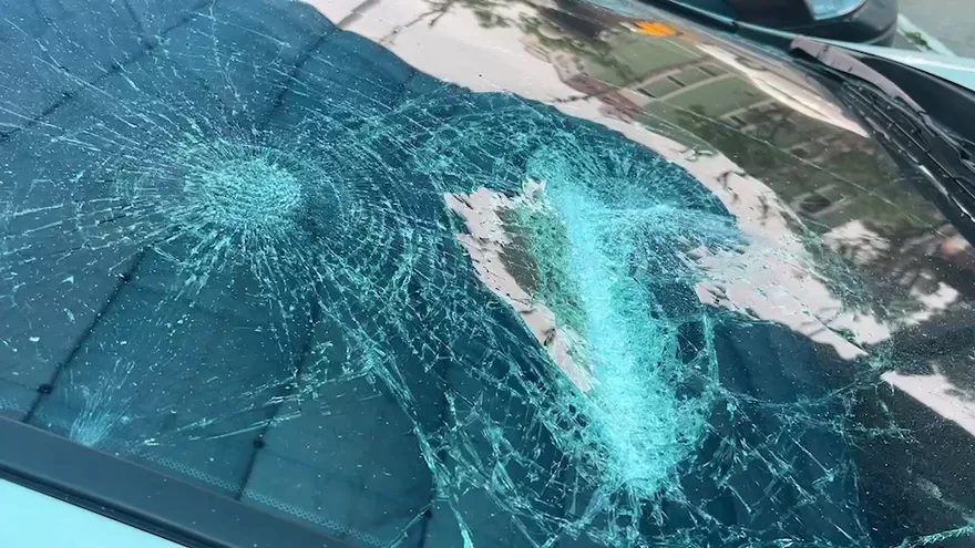 台南「同群猴子」透早網內互打？民眾直擊8+9街頭狠砸車　擋風玻璃碎成蜘蛛網