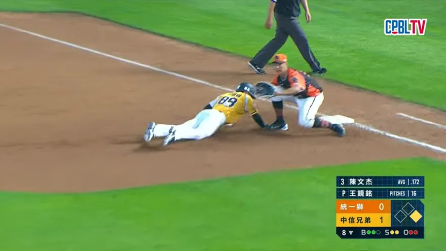 影/爭議判決延燒！宋晟睿回壘被擋遭牽制出局　中職回應這樣說