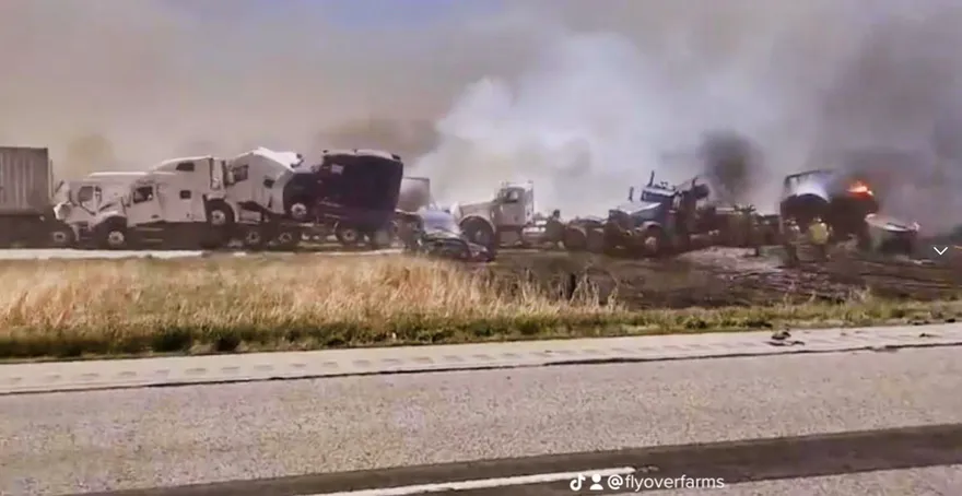 影/罕見沙塵暴襲美伊利諾州「能見度為0」　80車連環撞釀6死30傷