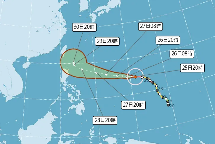 強颱瑪娃發布陸警機率曝光　雨彈將炸7地、沿海注意長浪