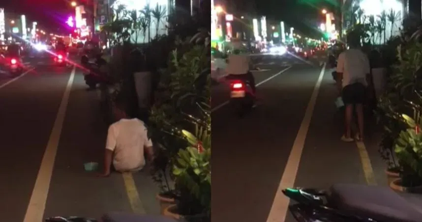 人心不古！屏東男子癱路邊行乞下一秒竟「起身走人」　網友嘆：上了一課