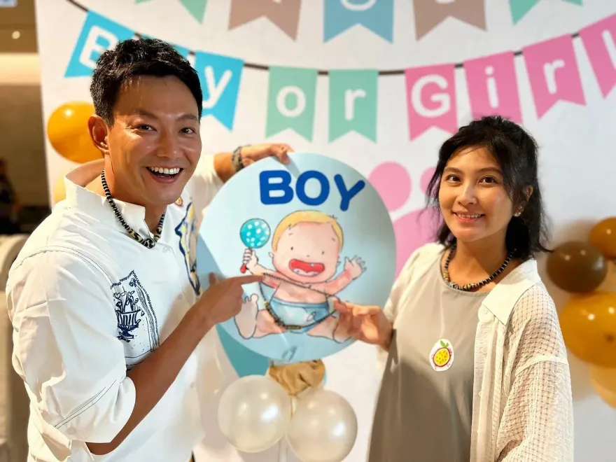 卓君澤4月孕肚曝光！威廉結婚1年辦「寶寶性別趴」棒棒堂3男星也來了