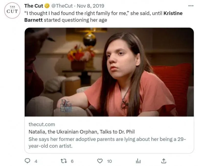 現實版《孤兒怨》？6歲女兒是成人偽裝　養母：她想殺掉全家人