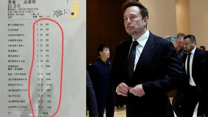 馬斯克訪陸第一餐價格曝！22人吃掉「19.5萬」　網友好奇：誰買單