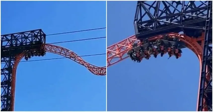 影/嗨玩雲霄飛車半路遇停電　11遊客「倒掛半空20分鐘」