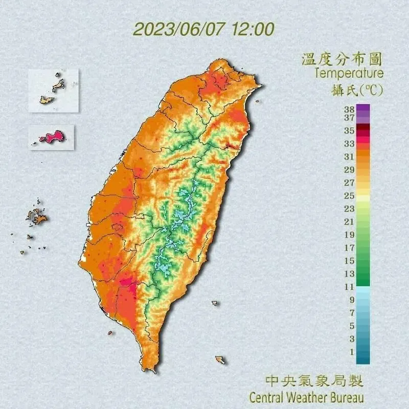 熱到翻！屏東三地門中午35.9℃高溫　4縣市發布橘色燈號