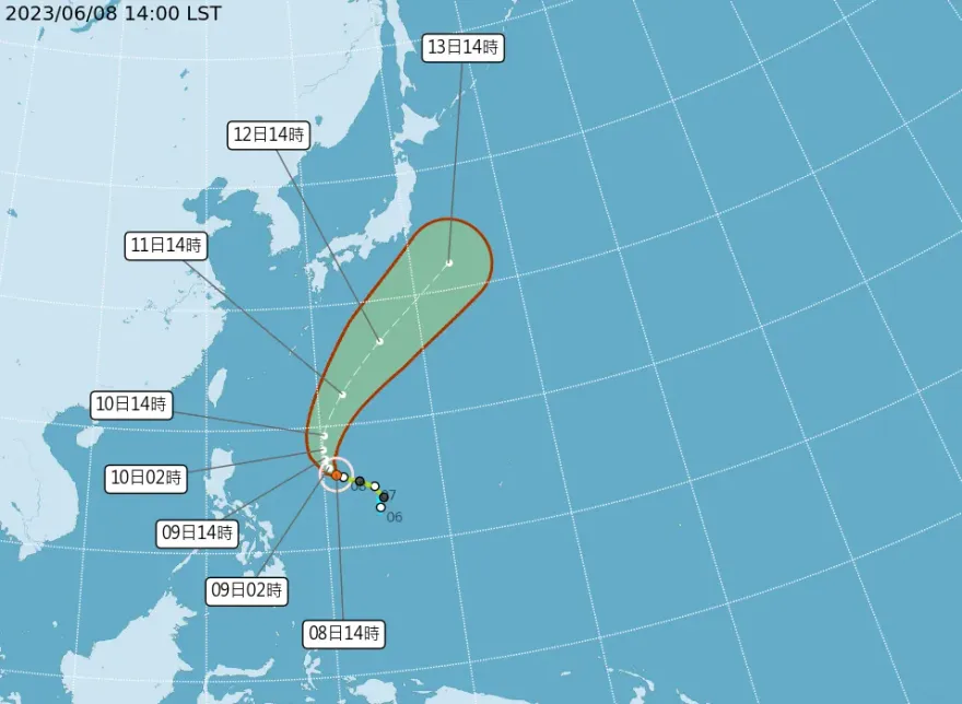 「谷超」最快今晚轉中颱　週末起鋒面靠近恐有致災性降雨