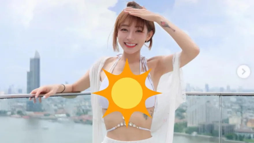 林襄遊泰國脫了！寶石比基尼「大露事業線」加上透視裙超罪惡　坦言：這件比較集中