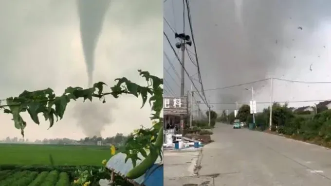 影/連屋頂都吹起來！江蘇現龍捲風致2死15傷　「風速上看260公里」現場如災難片